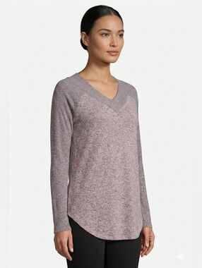No Frills Women's Purple Long Sleeve V-Neck Top Size Small